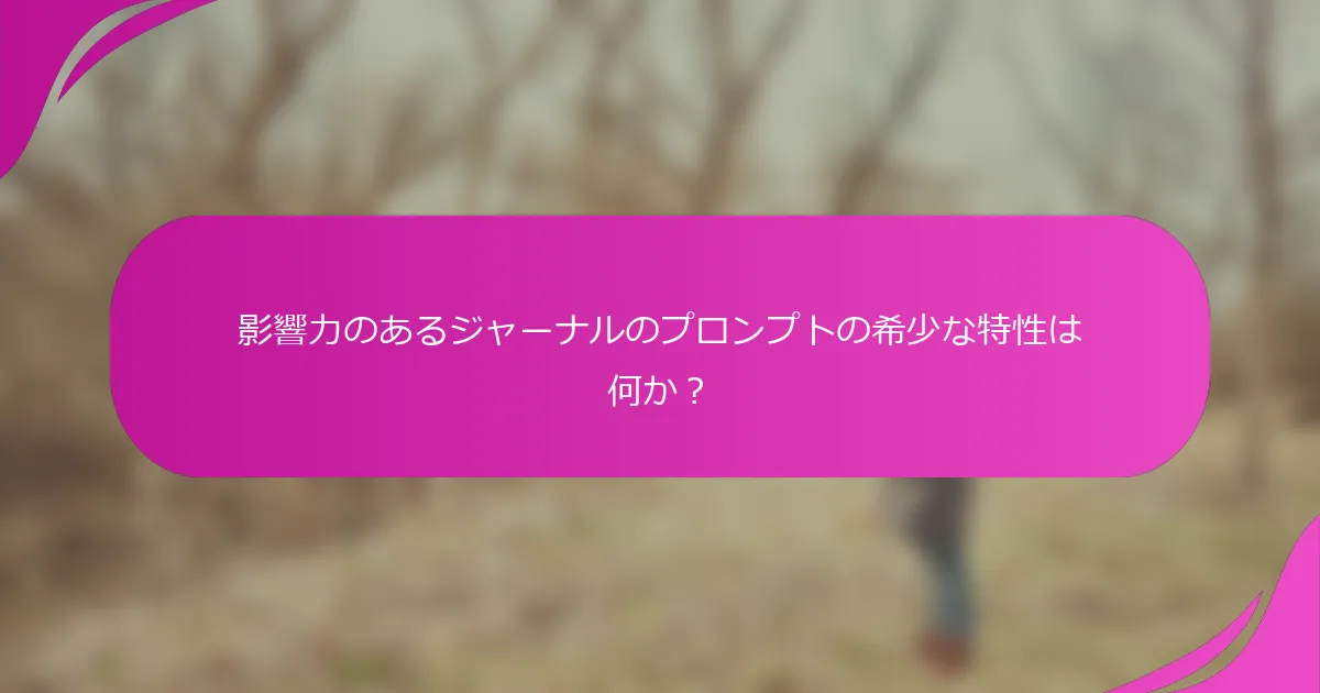 影響力のあるジャーナルのプロンプトの希少な特性は何か？